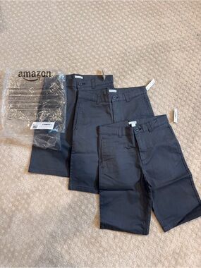 Amazon Essentials Grey Stretch Twill Kids Shorts